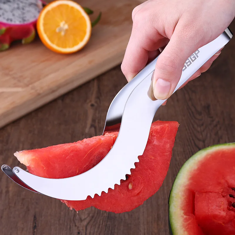

[Promotion] Stainless Steel Cut the Watermelon Useful Product Segmentation Cut Slicer Eat Melon Useful Product Cut Fruit Tool