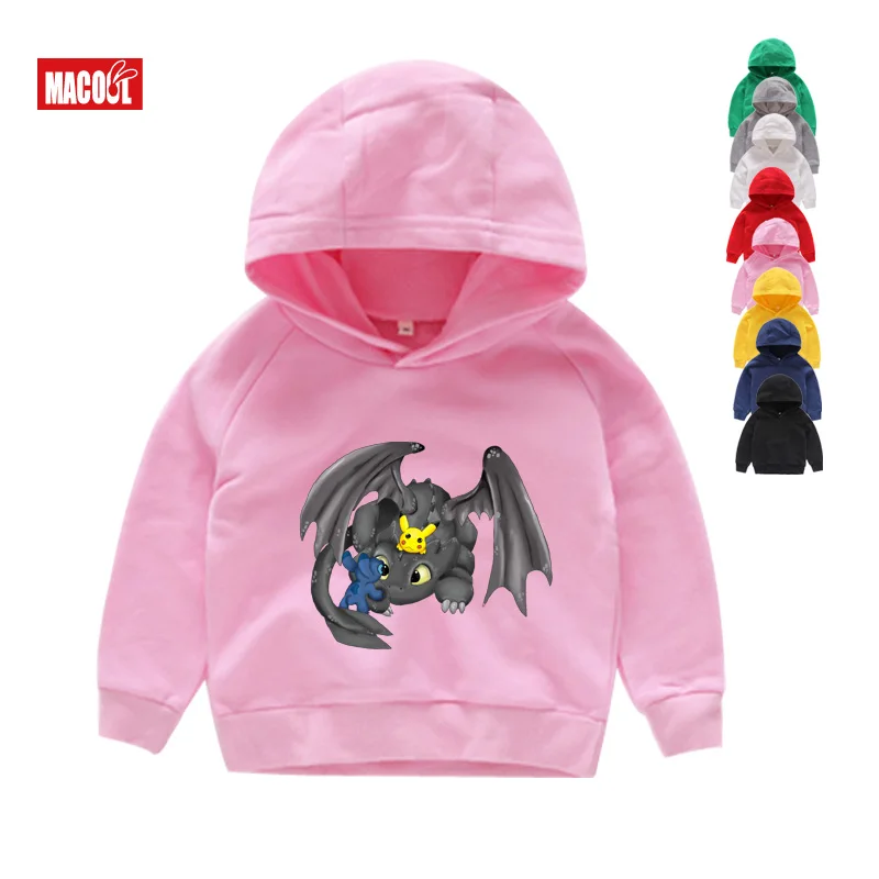 

Boys Girls How To Train Your Dragon Toothless Cartoon Print Hoodies Sweatshirts Kids Funny Winter Pink Long Sleeves Hoodies 6T