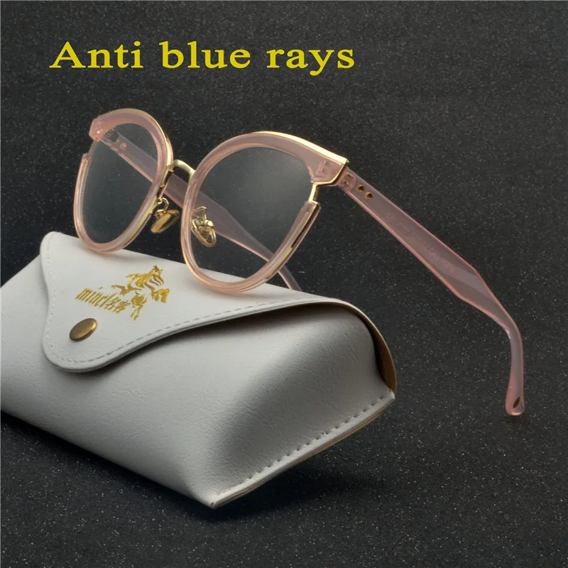 New Style Retro Cat Reading Glasses Female Brand Design Optical Hyperopia Blue Light Blocking Glasses for Women With Box NX - Цвет оправы: pink