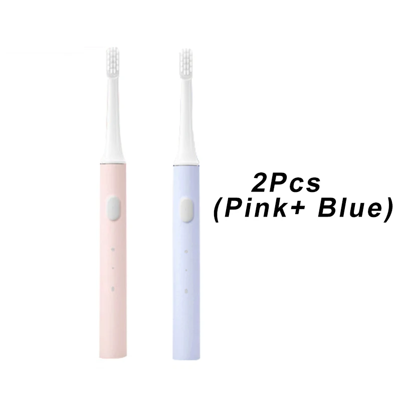 Pink And Blue Xiaomi Mijia T100 звуковая электрическая зубная щетка смарт-взрослая ультра звуковая автоматическая зубная щетка USB перезаряжаемая Водонепроницаемая зубная щетка - Цвет: Pink And Blue
