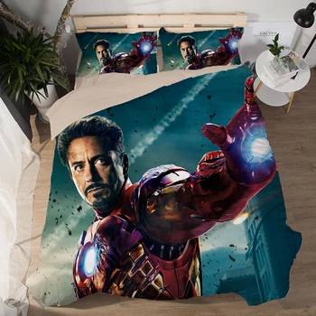 

Good quality 3D Robot Bedding Set The Avengers Print Duvet Cover Set Bedcloth with Pillowcase Bed Set Home Textiles