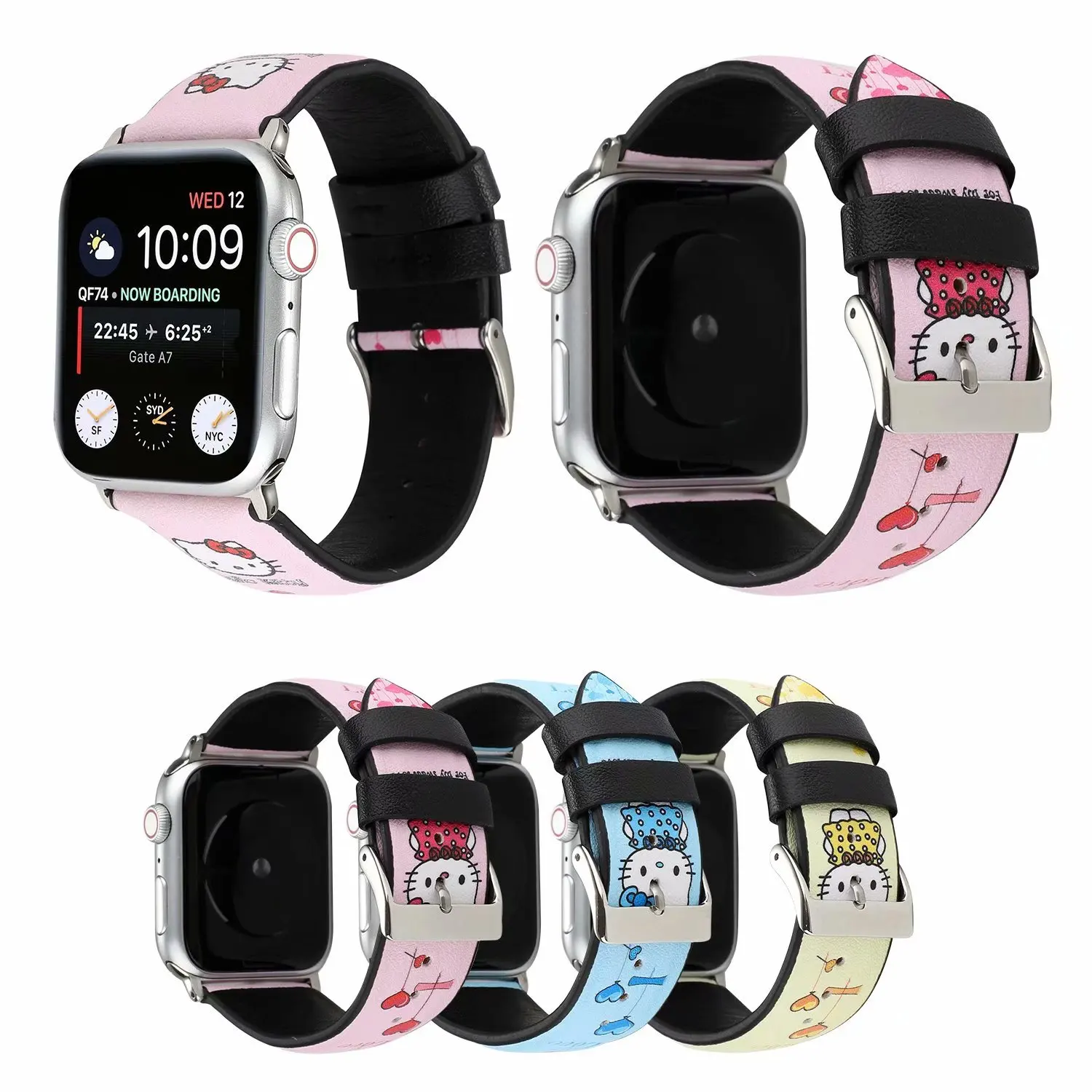 

Cartoon Printing Leather Watchband for Apple Watch 40mm 44mm 38mm 42mm Mickey Mouse Bracelet Strap Band for iWatch 1 2 3 4