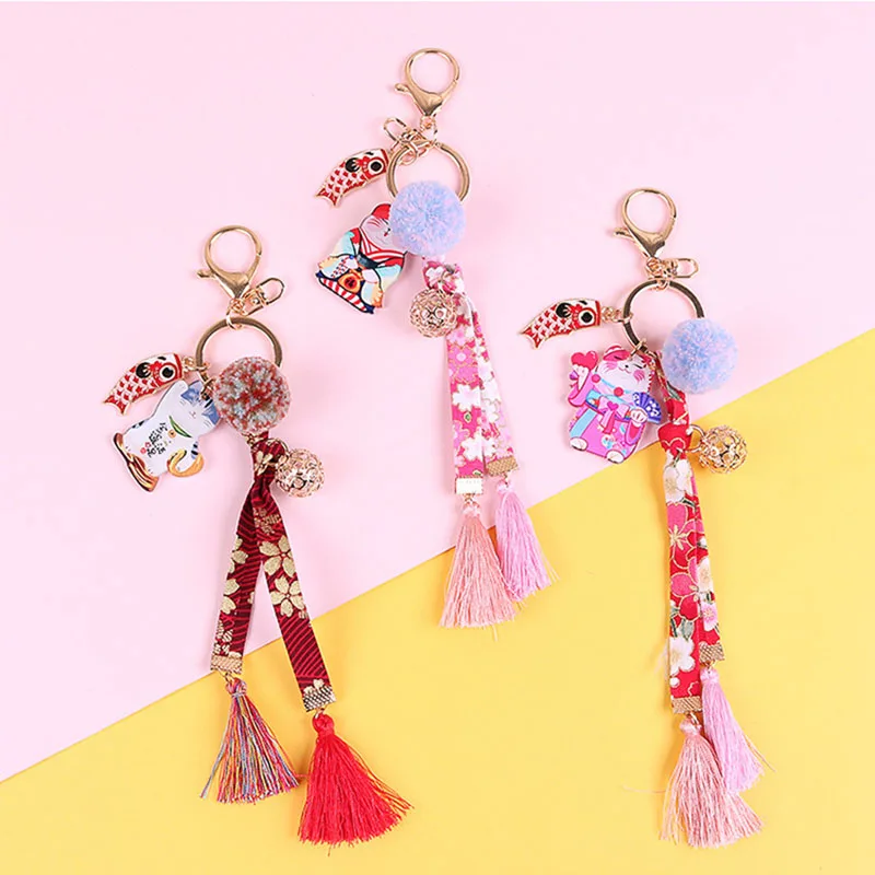 1 шт. модный брелок с вышивкой цветок кошка для ключей счастливая переводная