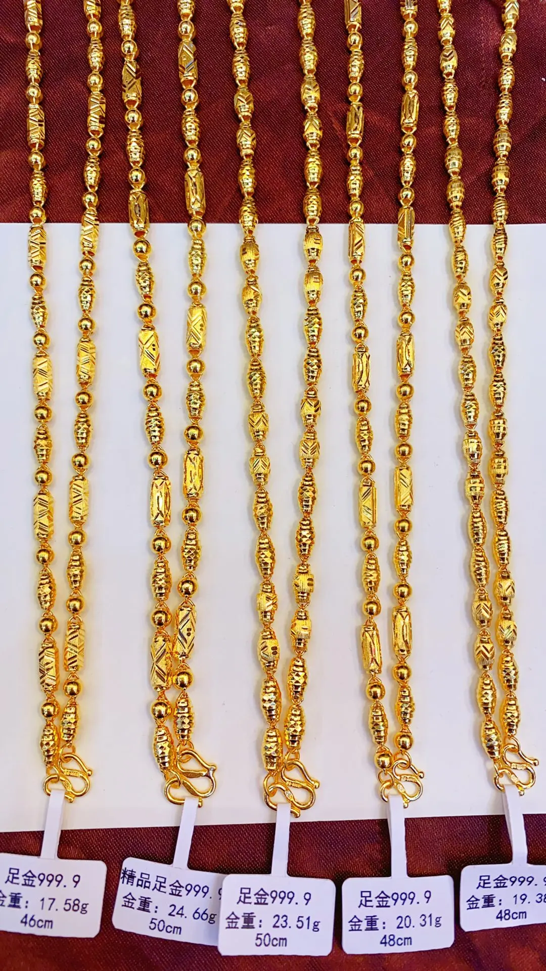 Hx 24k Pure Gold Necklace Real Au 999 
