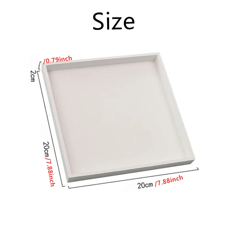 20x20x2cm Современный белый деревянный поднос, поднос для еды, аксессуары для макияжа, поднос для хранения, фруктовые тарелки 20x20 см - Цвет: 20x20x2cm