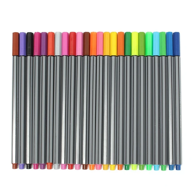 24 Fineliner Pens Color Fineliners Set Markers  Fineliners Drawing Sketch  Marker - Art Markers - Aliexpress