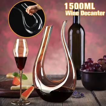 

1500ML Big Decanter Luxurious Crystal Red Wine Brandy Champagne Glasses Decanter Bottle Jug Pourer Aerator For Family Bar
