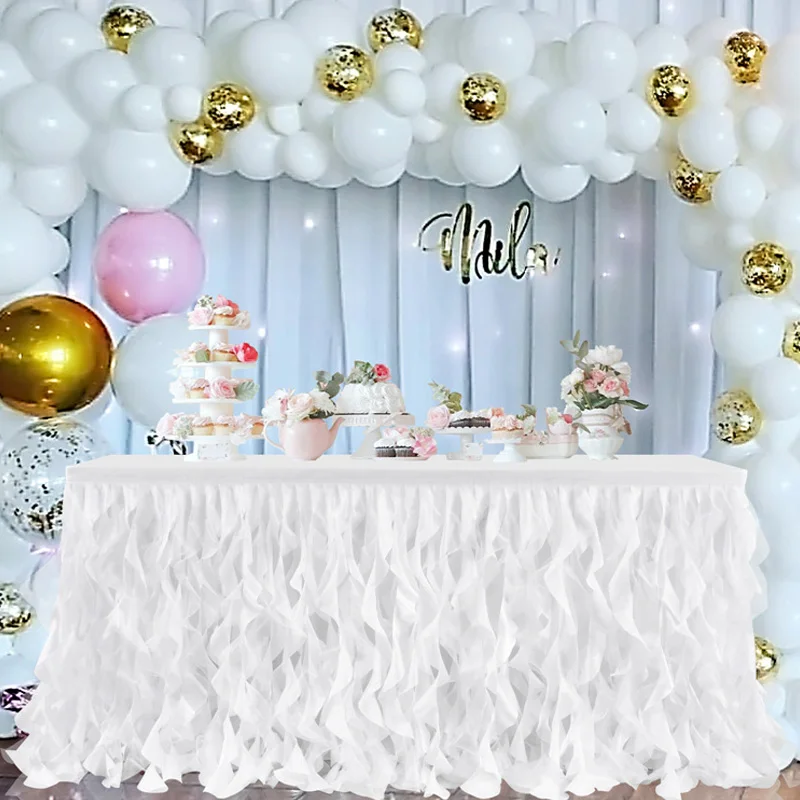 Rainbow Unicorn Table Skirt Tulle Mermaid Table Tutu Skirts for Baby Shower Kids Birthday Wedding Party Decorations Skirt