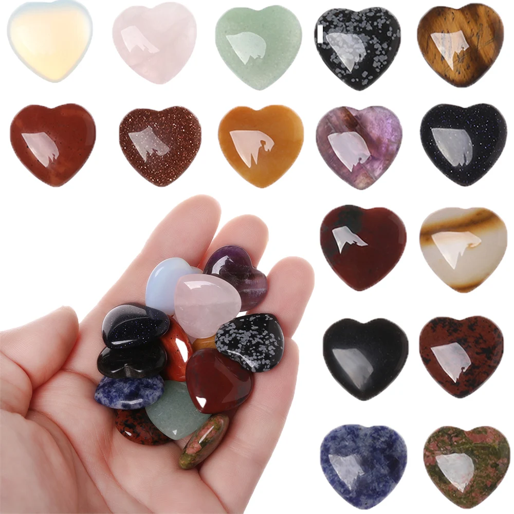 Healing Crystal Puffy Gift Rose Quartz Gemstone Heart-Shaped Love
