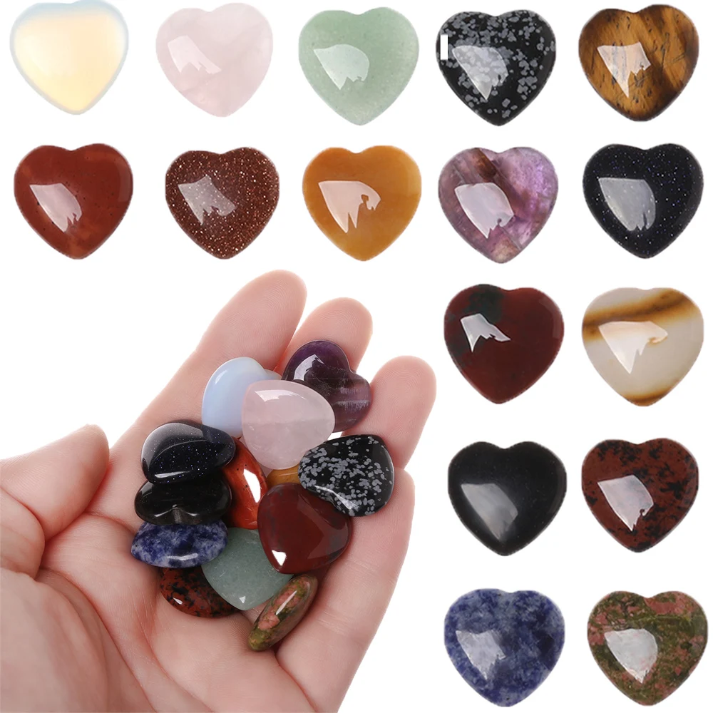 Natural Rose Quartz Crystal Carved Puffy Love Heart Shaped Stone Xmas Gift #Z5H 