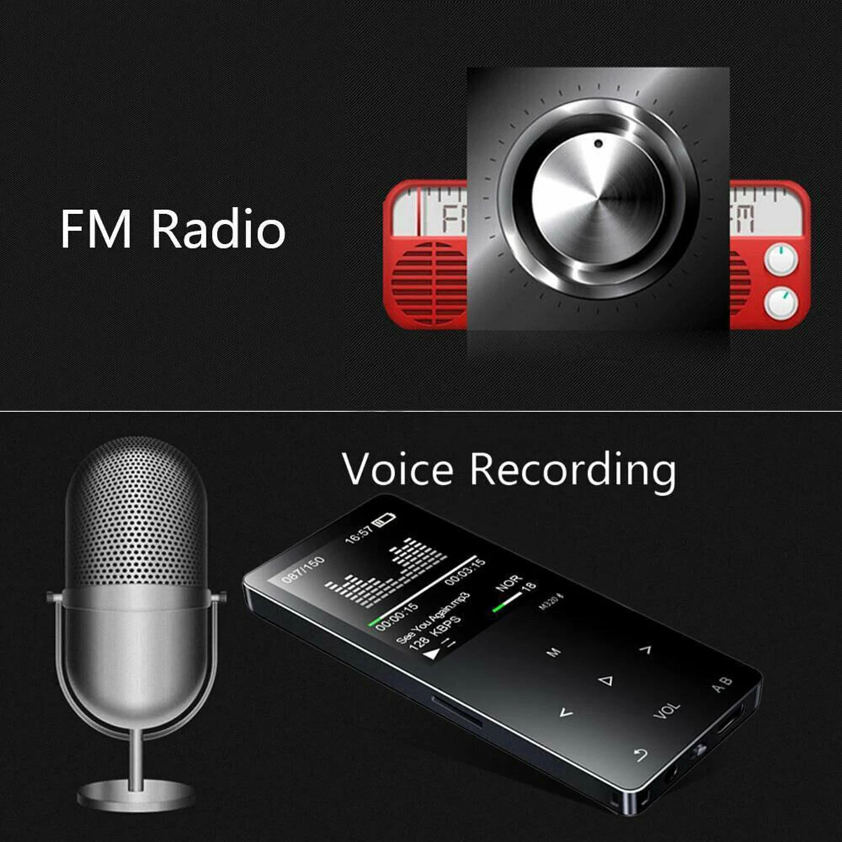 Портативный mp3 плеер SOONHUA цифровой Hi Fi музыкальный мини BT MP3 диктофон fm радио с