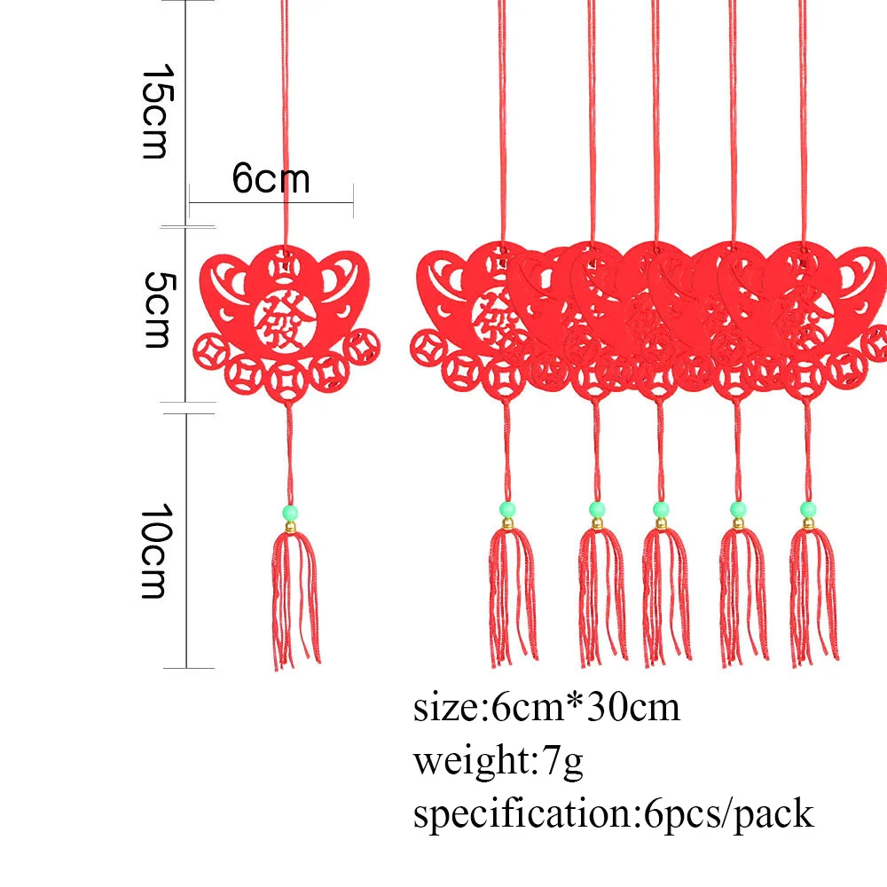 6 шт./упак. китайский год Фонари подвесной китайский год украшение праздника Весны номер подвесное украшение подарок