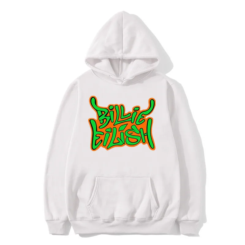 15White Горячая Распродажа, худи с принтом Billie Eilish, женские/мужские толстовки с капюшоном и длинным рукавом, повседневные трендовые уличные толстовки - Цвет: 15White