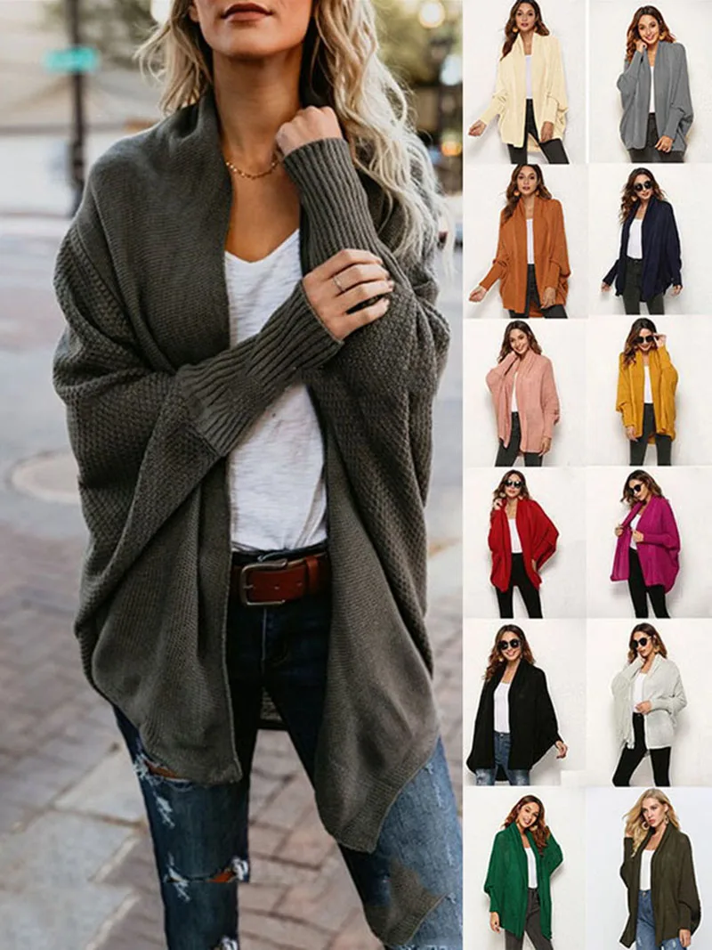Autumn winter women cardigan jacket women 2019 long knitted sweater coat loose korean jumper ladies tops cardigan mujer DR895 (13)