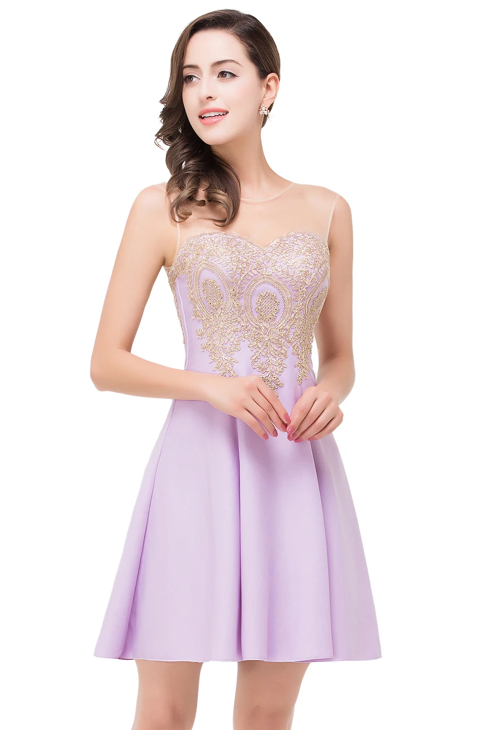 Clearance SALE Cheap XL Short Cocktail Dresses Elegant A line Sleeveless Lace Applique Fast Shipping Backless Sweat heart neck | Свадьбы и