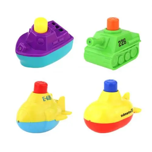 Random Color 4 шт. красочные мини лодка, модель, плавающие для ванны, интерактивные игрушки для малышей, Новинка - Цвет: Random Color