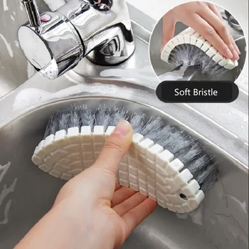 

Flexible Bending PP Cleaning Brush Kitchen Sink Bathroom Corner Scrubbing 360 Degree Cleaning Brush Bathtub Tile Bathroom Brush