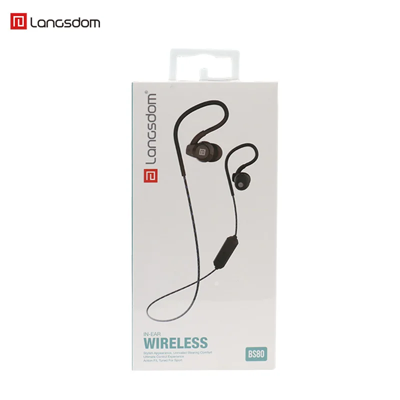 Langsdom BS80 Bluetooth Headset 4 2 Stereo Binaural Wireless Sports Running Bluetooth Headset