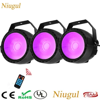 

3pcs Wireless Remote Control 30W RGB+UV LED Par Light ,COB Wash Effect Stage Lighting Good For DJ Disco Home Party Mini Concert