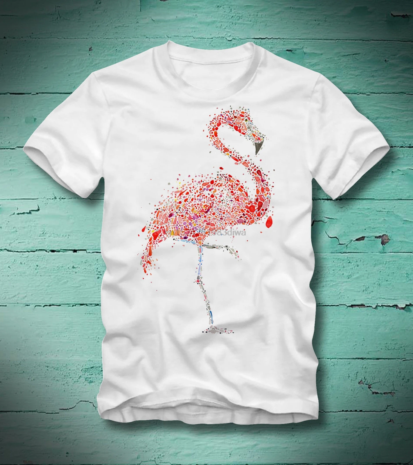 Футболка с фламинго птицей Фогель Багамские Острова розовая водная