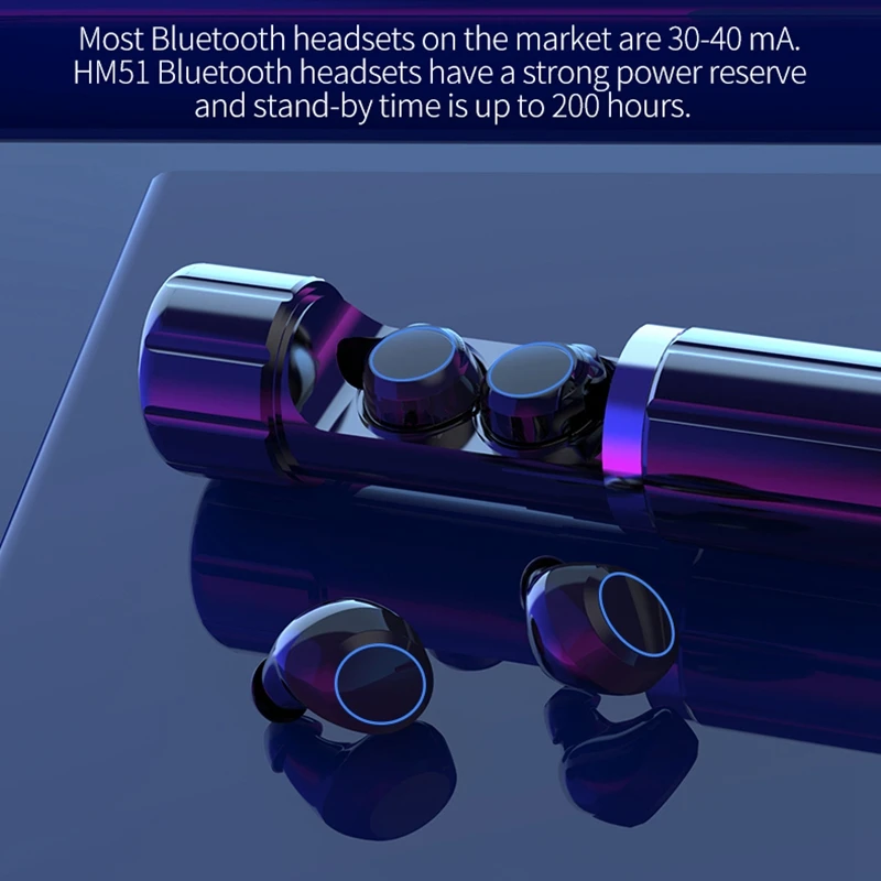 Hm51 Tws Беспроводные Bluetooth 5,0 наушники Ipx6 водонепроницаемые 3D настоящие Hifi стерео наушники с микрофоном с зарядным устройством