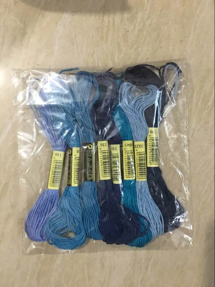 Multi Colors 8Pcs/lot 7.5m length Similar DMC Threads Cross Stitch Cotton Embroidery Threads For DIY Sewing Tools Accessories 2
