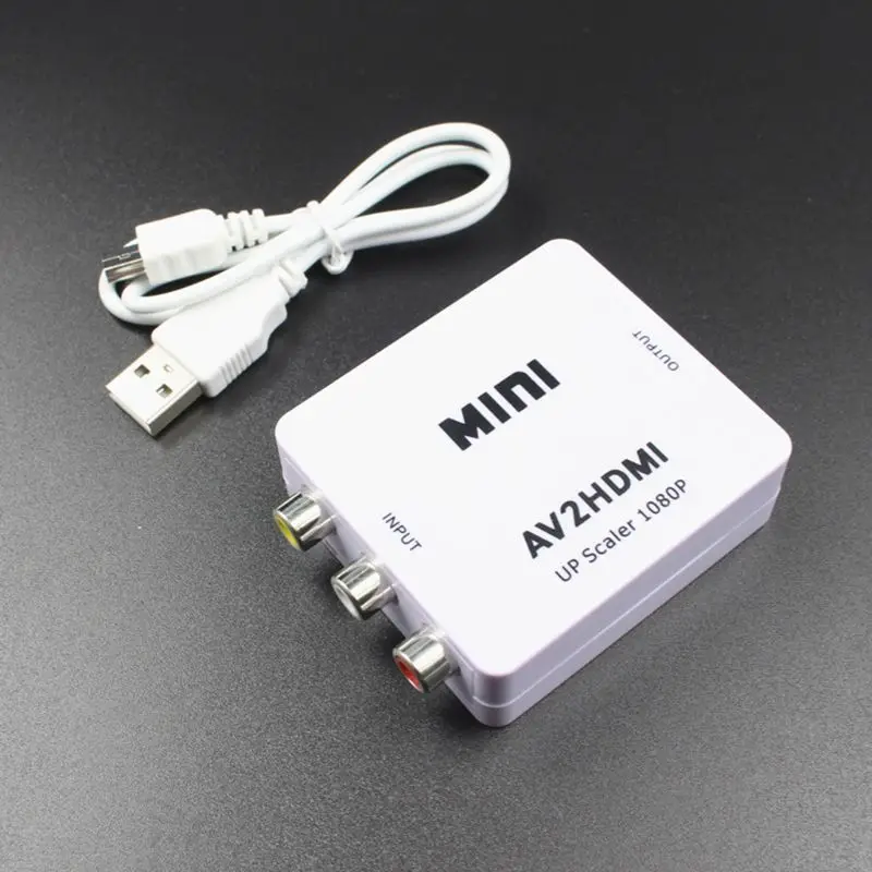 AV в HDMI конвертер адаптер AV CVBS 3RCA в HDMI конвертер коробка 1080P видео AV2HDMI конвертер для HDTV PS3 PS4 DVD PC D08A