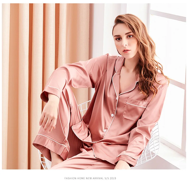 Freeshippingpromotionwomen Ice Шелковый халат Премиум; сезон весна-осень; кардиган с длинными рукавами, ночная пижама с длинными рукавами для женщин