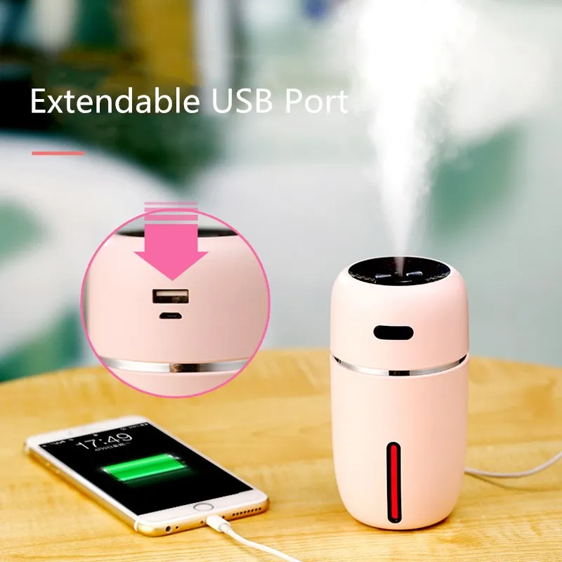 

200ml Cute I USB Air Humidifier Ultrasonic Car Mist Maker With 7 Colors LED Night Lamps Mini Office Desktop Air Purifier