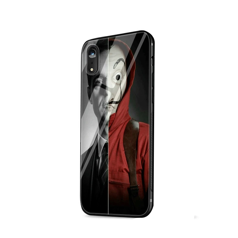 Стеклянный чехол для телефона из ТПУ стекло для Apple iPhone 5 5S SE 6 6S 7 8 Plus XR X XS максимальный чехол ТВ серии деньги Heist дом бумаги