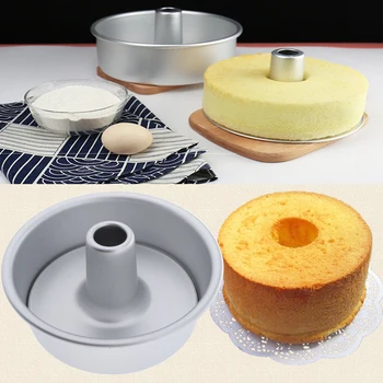 

3Pcs/Set Hollow Chiffon Cake Mold Angel Food Cake Pan Baking Mould 4/5/7 Inch Cake Moulding Oven Bake Tools Kit Dish Bakeware