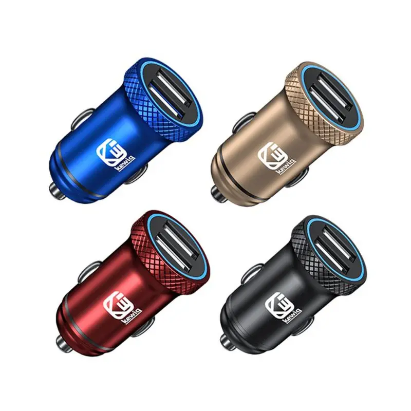 

Aluminum 12V 24V Dual USB Car charger 5V 2.4A Universal Smart Car-Charger Power Adapter Outlet for Mobile Phone Tablet GPS