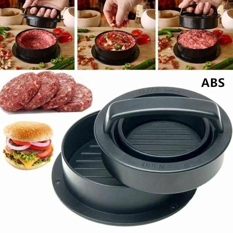 ABS Hamburger Press Burger Maker Round Non-Stick Chef Cutlets Hamburger Meat Beef Grill Burger Press Patty Maker Mold