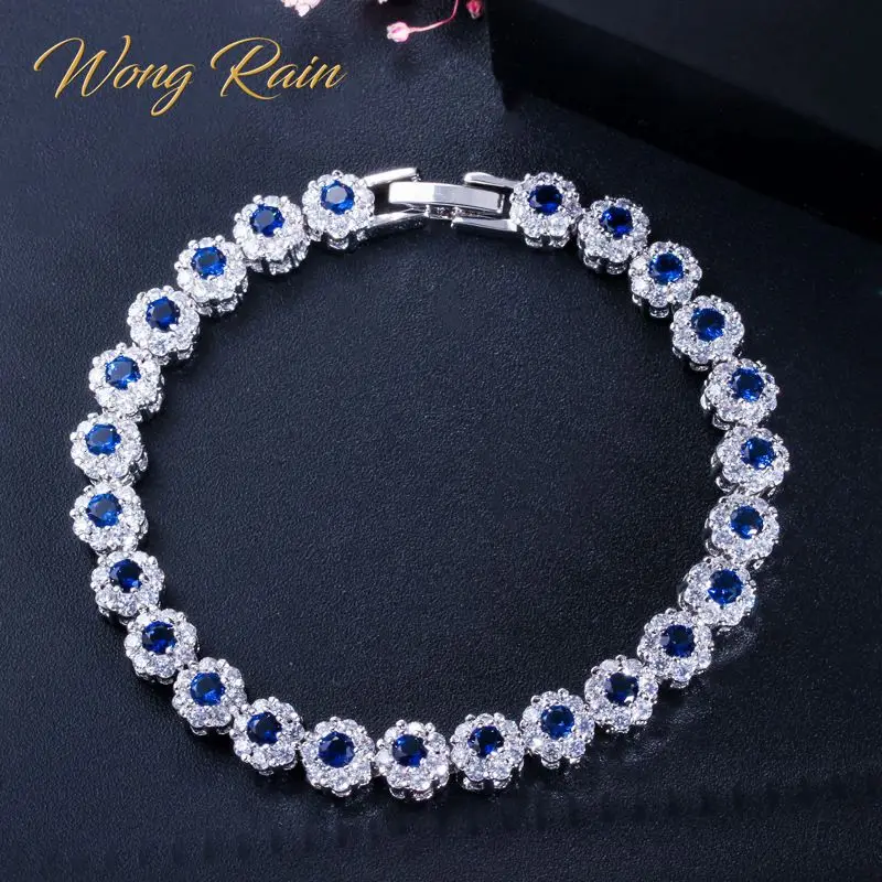 Wong Rain Vintage 100% Стерлинговое Серебро 925 пробы сапфир изумруд драгоценный камень