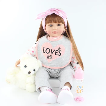 60 CM Silicone Reborn Doll For Girl Princess Toddler Babies Like Real Bonecas Birthday Gift Play House Toy 1