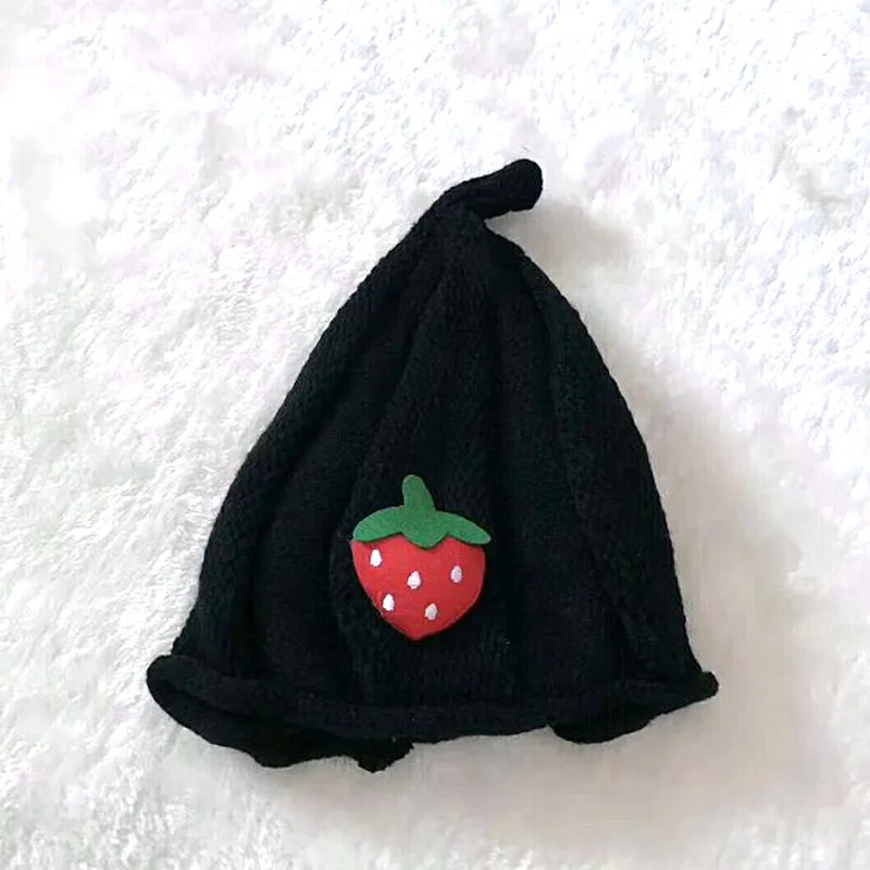 XEONGKVI Корейская нашивка "фрукт" скручивающая детская вязаная шапка осень-зима брендовая Клубничная Skullies Beanies шерстяная шапка для мальчиков и девочек