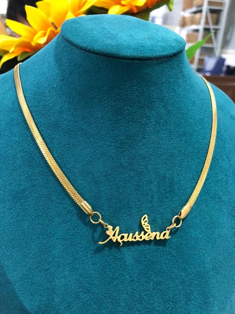 Personalized Snake Chain Custom Name Necklaces For Women Nameplate