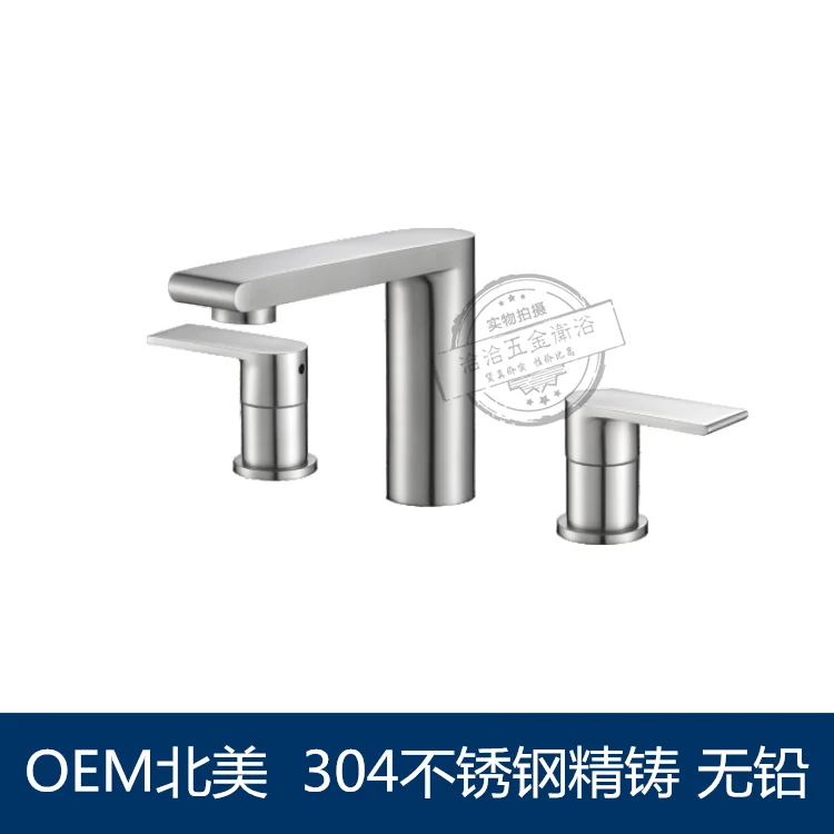 

Cupc 304 Non-rust Steel Casting Three Hole Eight Inch Basin Faucet Nothing Lead Precipitation Wire Drawing Surface