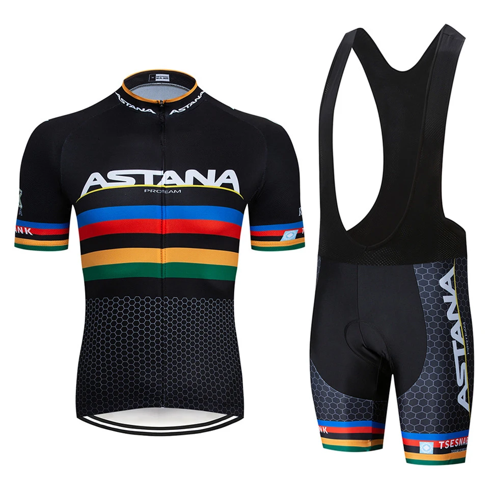 Велосипедный комплект из джерси 2020 Pro Team Astana летняя велосипедная одежда мужской