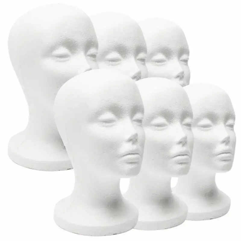 1 шт. женский стирофомовый манекен голова манекена Модель Пена парик волосы в шляпе и очках дисплей белый женский стирофомовый манекен