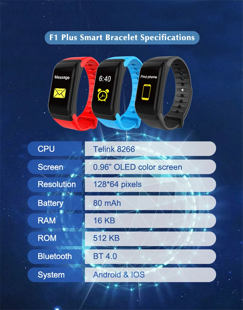 

colorful! f1 plus Smart sport wistband bluetooth phone call waterproof Watch Heart rate /Blood pressure Monitor Sleep monitor