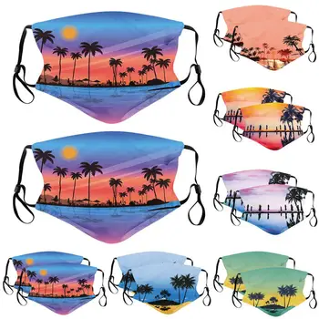 

2 Pack Face Mask Fashion Print Windproof Dustproof Reusable Mouth Mask With 4PC Filter Masque De Protection Washable A