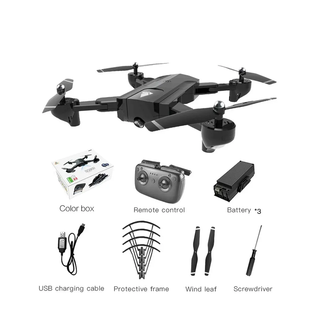 SG900 складной Радиоуправляемый Дрон 2,4 ГГц wifi FPV дроны оптическое позиционирование потока Радиоуправляемый Дрон с камерой 4K и батареей 1100 мАч - Цвет: 2200mAh 3B box