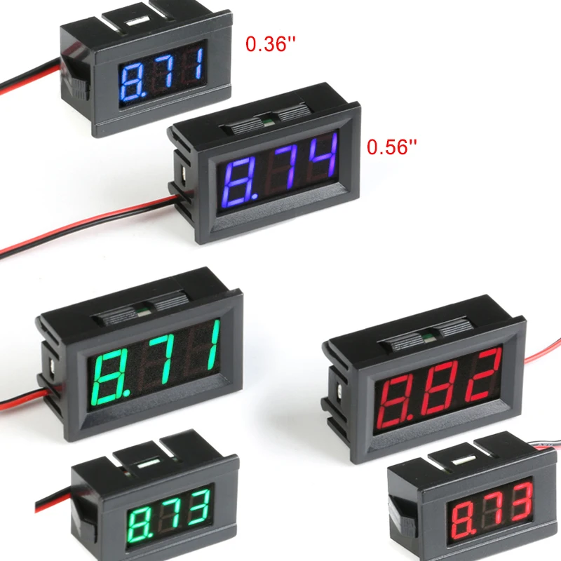 

Mini Digital Voltmeter Tester DC 4.5V to 30V Digital Voltmeter Voltage Panel Meter Red/Blue/Green Electromobile Motorcycle Car