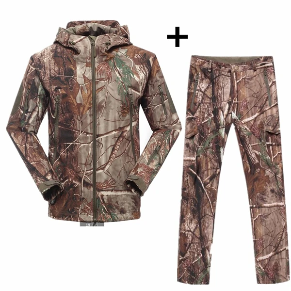 Real tree Мужские уличные водонепроницаемые куртки TAD V 5,0 Softshell охотничий наряд Термоодежда Тактический походный страйкбол спортивный костюм - Цвет: Real tree