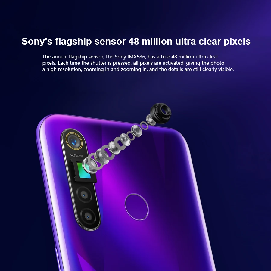 Original New Realme Q 4GB 64GB 6.3'' Moblie Phone Snapdragon 712 AIE Octa Core 48MP Quad Camera 20W Fast Charger Smart Phone