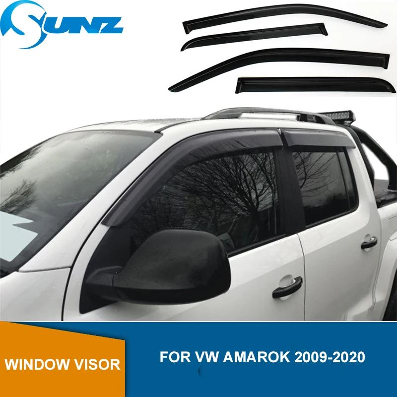 Дефлекторы боковых окон для VW Amarok 2009 2010 2011 2012 2013 2014 2016 2017 2018 2019 2020 Черный