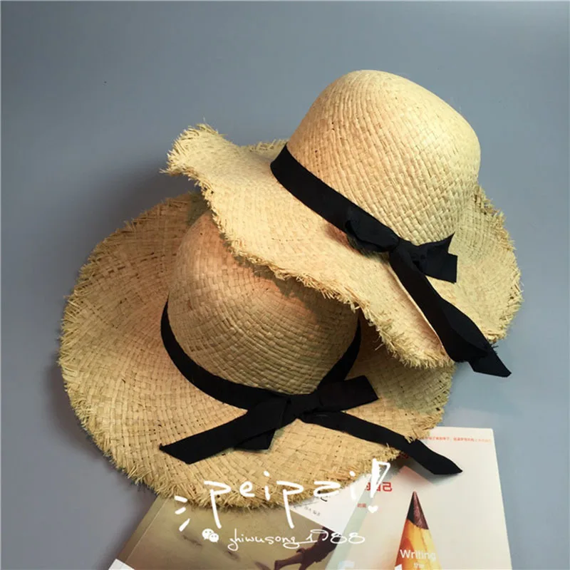 Лето 2016 100% соломы пляж Шляпы широкополые для женщин для Для женщин Классический Широкий Брим Панама шляпа сомбреро paja chapeaufemme paille Chapeu feminino