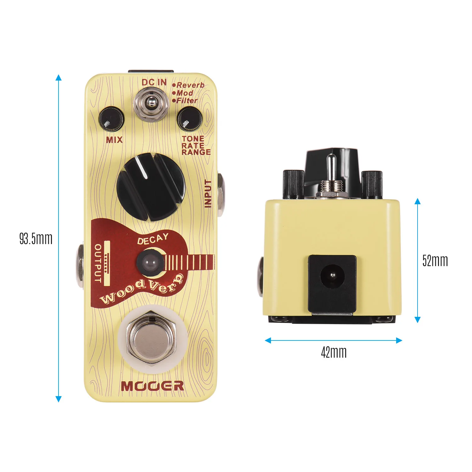 Mooer woodcal Акустическая гитара реверберация педаль цифровой реверберация педаль реверберация/мод/фильтр режимы True Bypass микро серия компактная педаль