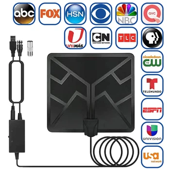 

Erilles 4K 1080P High Gain HD TV DTV Box Amplified Digital TV Antenna Booster 960 Miles Active Indoor Aerial for Local Channels